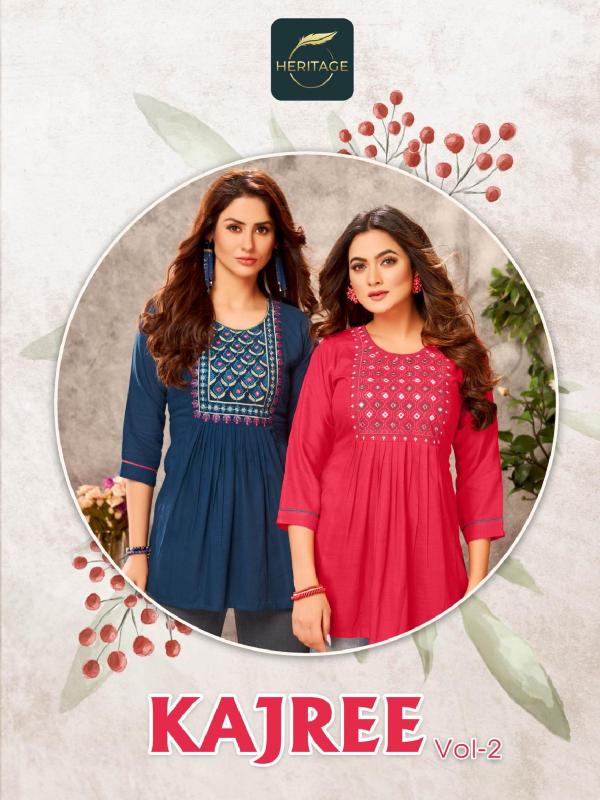 Heritage Kajree 2 Stylish Wear Designer Short Kurti Collection